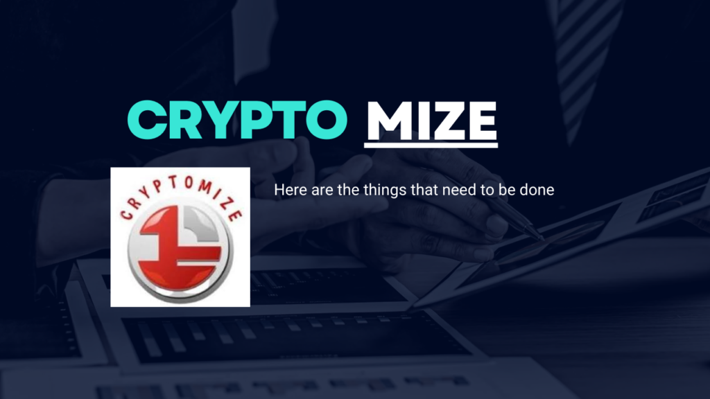 Crypto Mize platform interface showcasing its cryptocurrency trading and portfolio management tools.